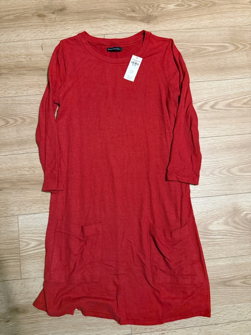 Abercrombie & Fitch Red Long-Sleeve Soft Pocket Dress-NWT’s